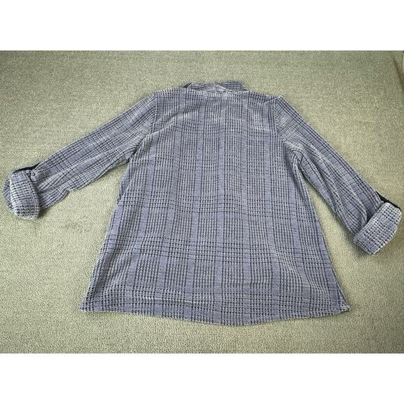 Soft Surroundings Shacket Cardigan Topper Blazer Houndstooth Purple XL - Picture 2 of 10